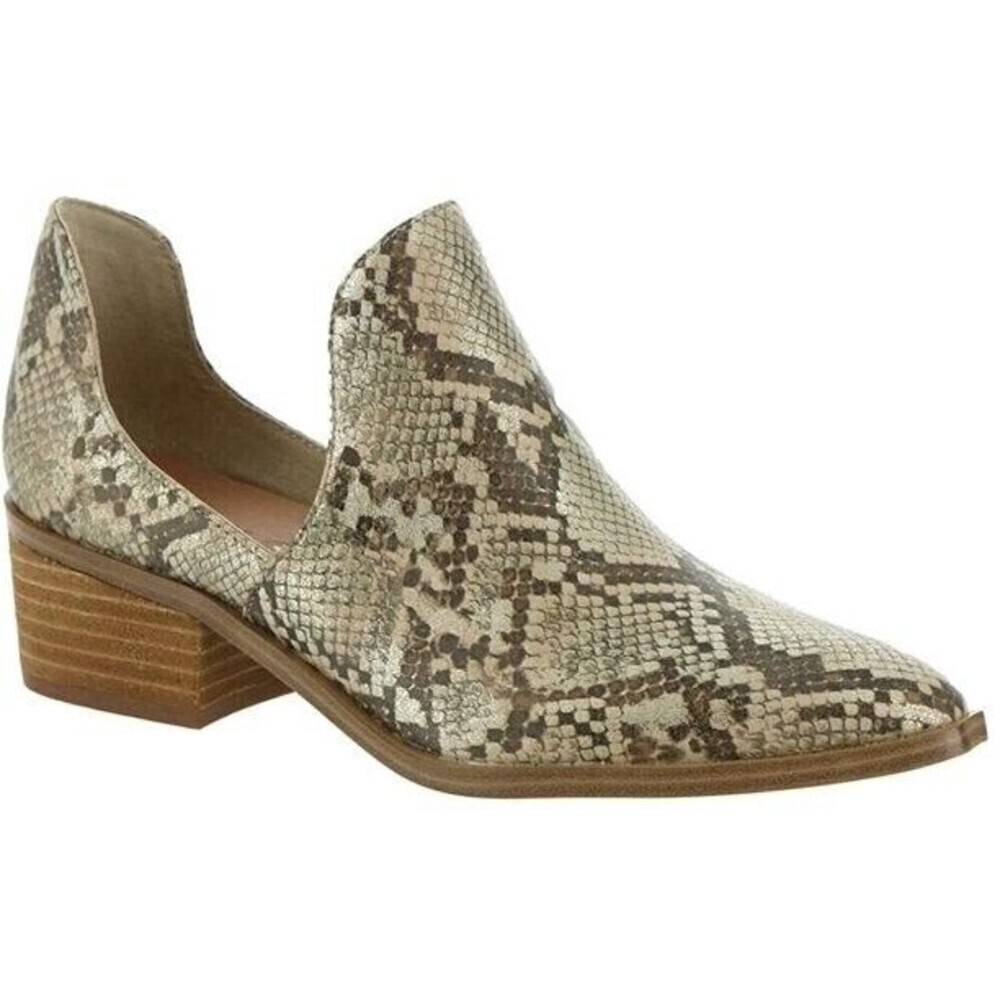 Chinese Laundry Womens Tan Brown Snake Print Fortune Cut Out Booties 6 M